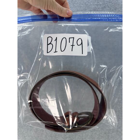 Coldwater Creek Women’s sz S Genuine Leather Elephant Embossed Belt Brown - Picture 10 of 10